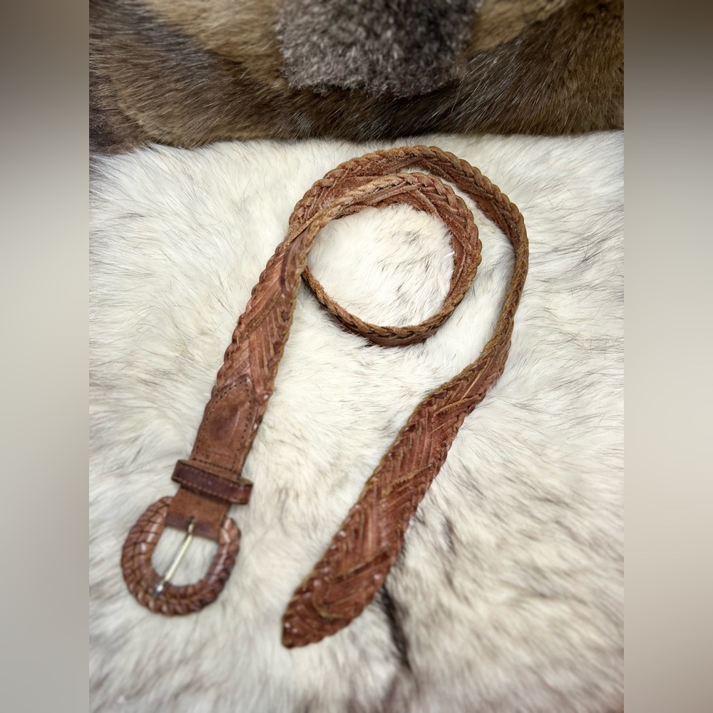 Braided leather belt - Picture 11 of 12